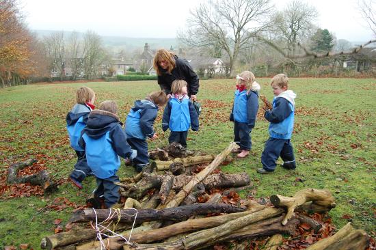 Forest school learning in our field